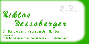 miklos weissberger business card